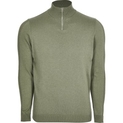 river island green jumper