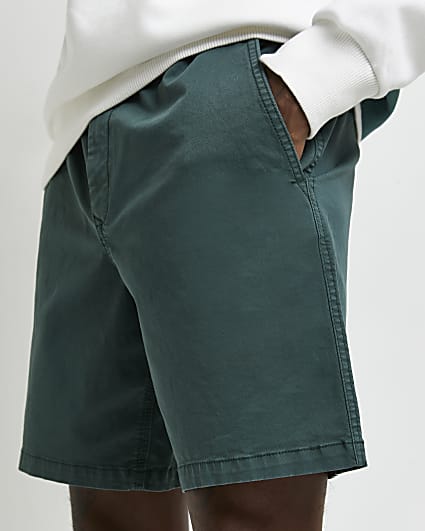 Green slim fit Pull On Chino Shorts