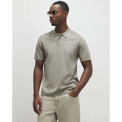 Green Slim Fit Short Sleeve Knit Polo Shirt