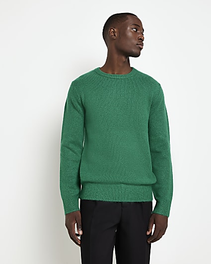 Green slim fit Soft Touch jumper