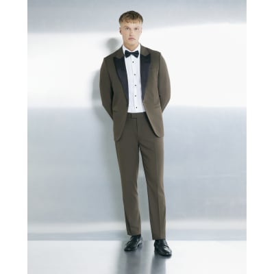 Green Slim Fit Suit Trousers