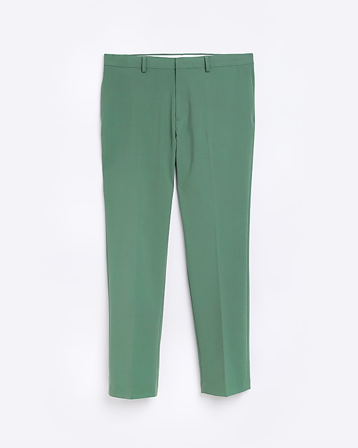Green slim fit suit trousers