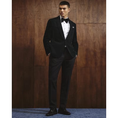 Green Slim Fit Velvet Suit Jacket