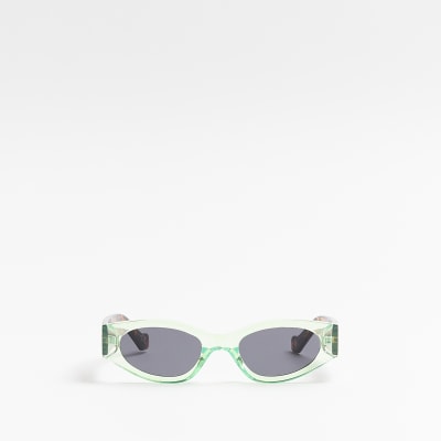 Green slim sunglasses River Island