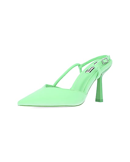 360 degree animation of product Green sling back heeled court shoes frame-1