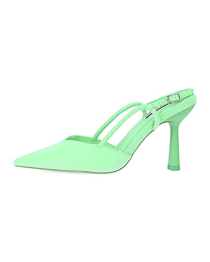 360 degree animation of product Green sling back heeled court shoes frame-3