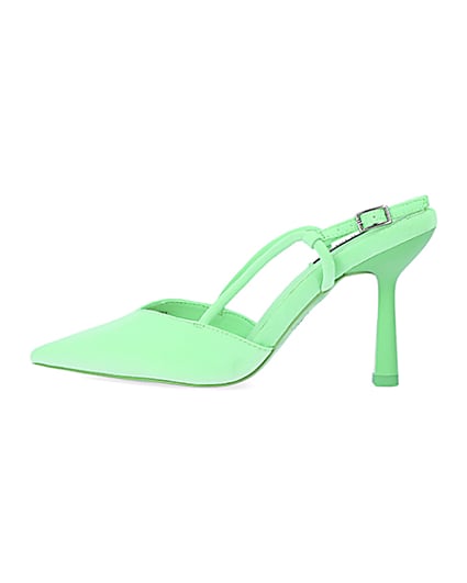 360 degree animation of product Green sling back heeled court shoes frame-4