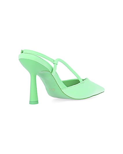 360 degree animation of product Green sling back heeled court shoes frame-12