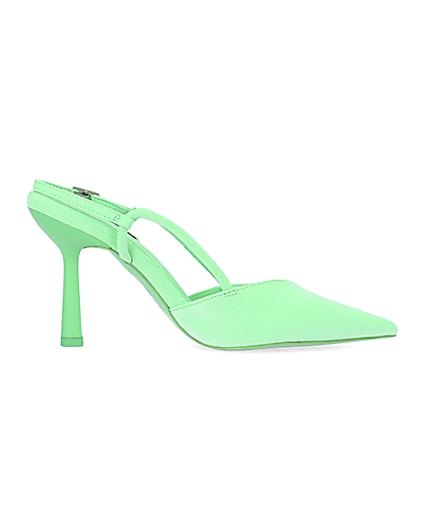 360 degree animation of product Green sling back heeled court shoes frame-15