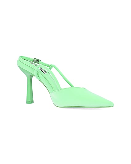 360 degree animation of product Green sling back heeled court shoes frame-17