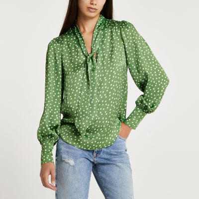 spot print blouse