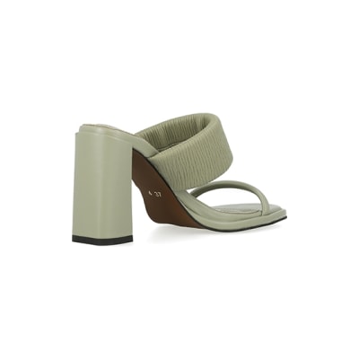 green strappy mules