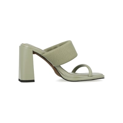 green strappy mules