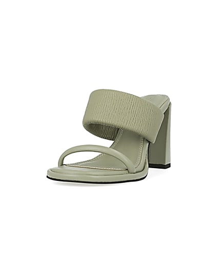 360 degree animation of product Green strappy heeled mules frame-23