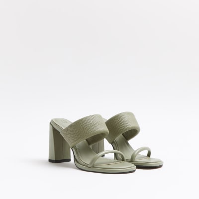 green strappy mules