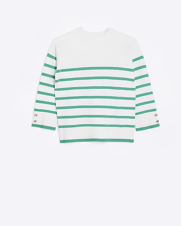Green stripe knit jumper