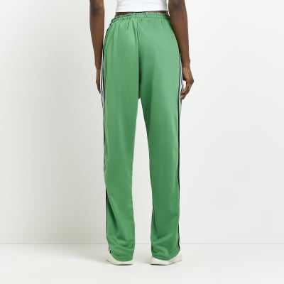 green straight leg joggers