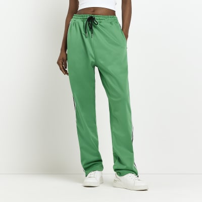 green straight leg joggers