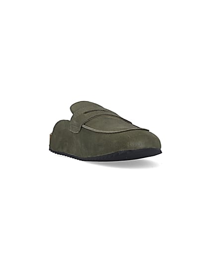360 degree animation of product Green suede Loafers frame-19