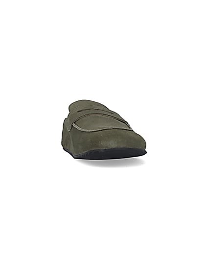 360 degree animation of product Green suede Loafers frame-20
