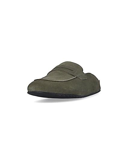 360 degree animation of product Green suede Loafers frame-23