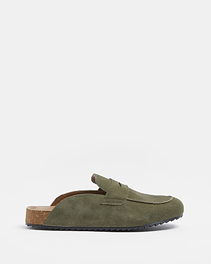 Green suede Loafers