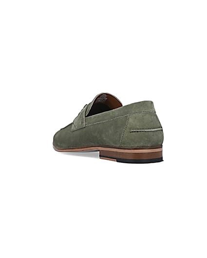 360 degree animation of product Green Suede Tassel Loafers frame-7