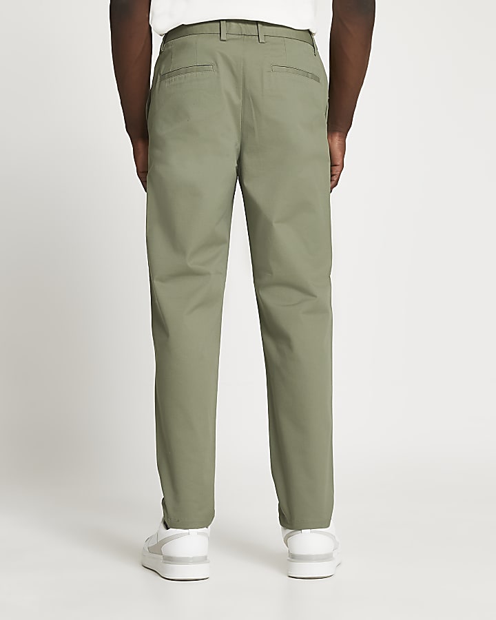 Green tapered chinos