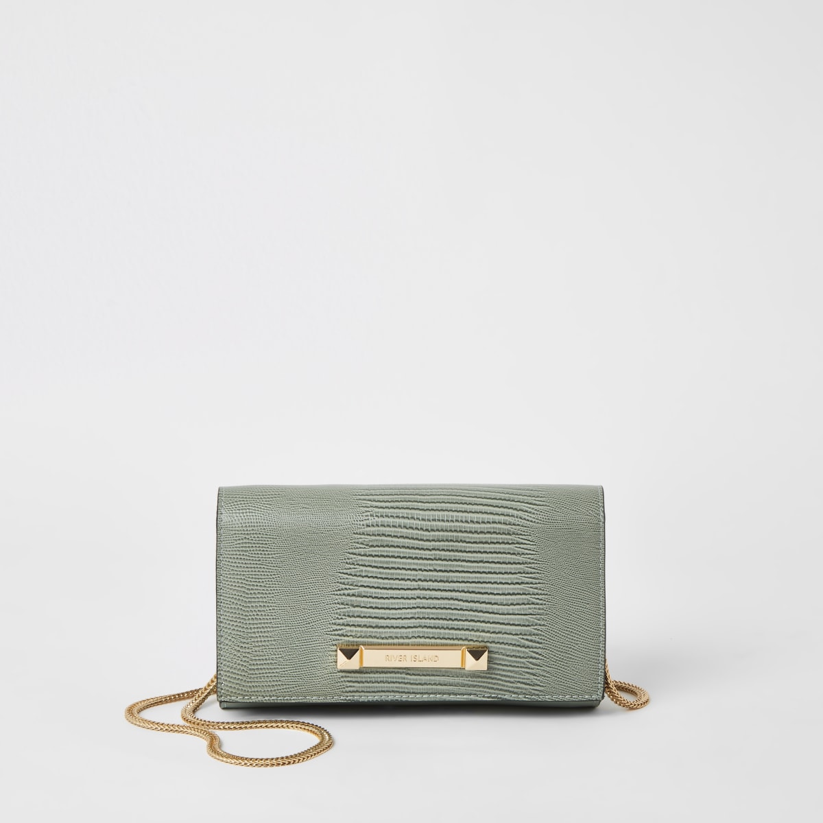 Green textured mini underarm bag