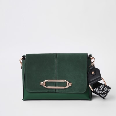 Green thick strap cross body bag