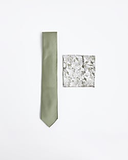 Green tie and hank set