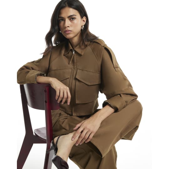 River Island Green Utility Bomber Jacket