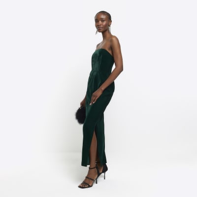 River island hot sale velvet jumpsuit