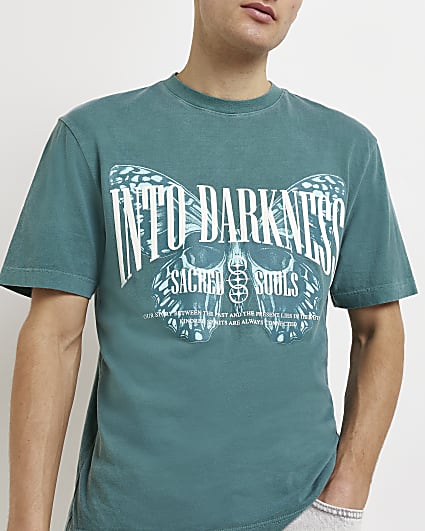 Green washed Regular fit Graphic t-shirt