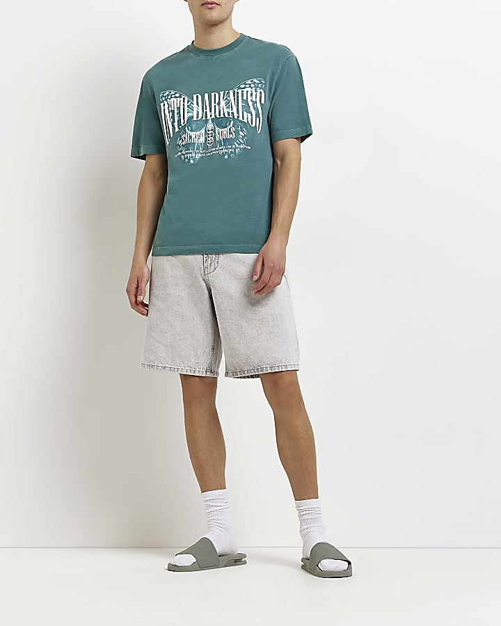 Green washed Regular fit Graphic t-shirt