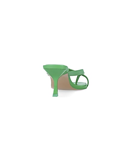 360 degree animation of product Green wide fit kitten heeled mules frame-10
