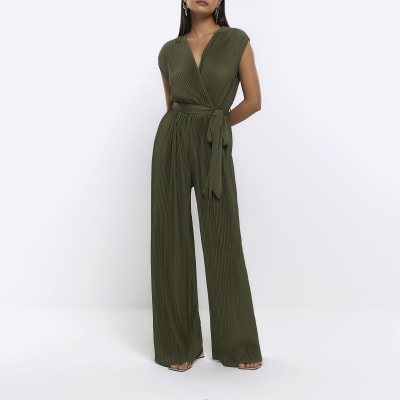 River island khaki jumpsuit online