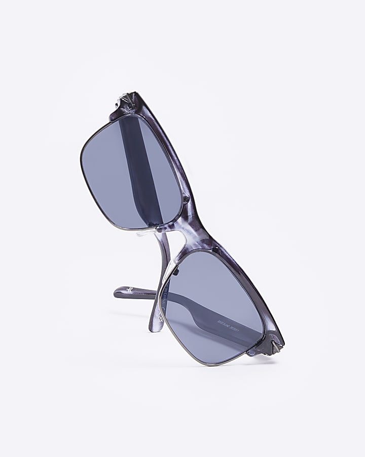 Grey abstract square sunglasses