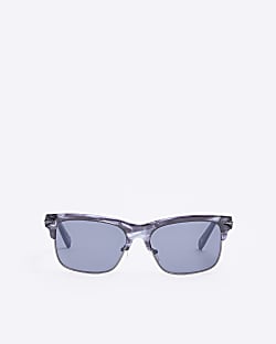 Grey abstract square sunglasses