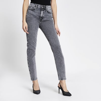 grey high waisted jeans