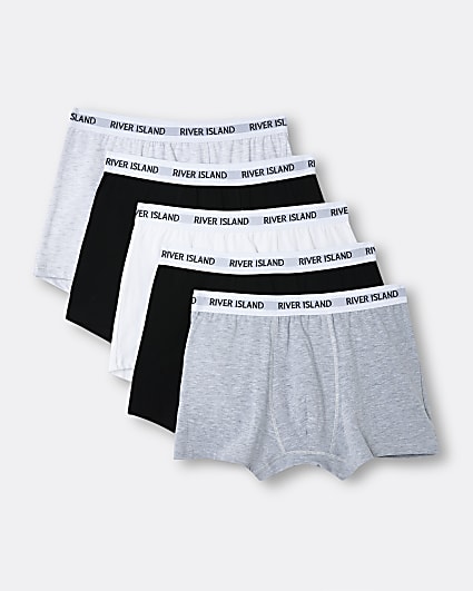 Grey and white RI branded trunks 5 pack
