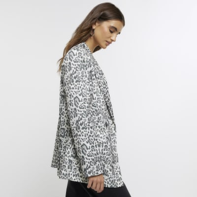 River island sale animal print blazer