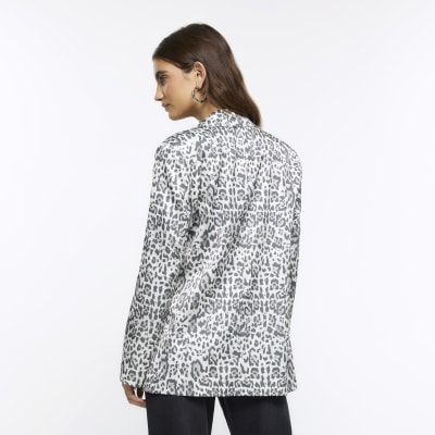 River island sale animal print blazer