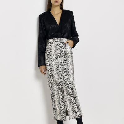 Leopard print midi skirt hotsell river island