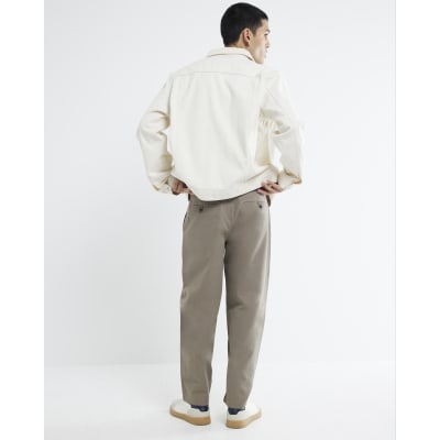 Grey Barrel Leg Trousers