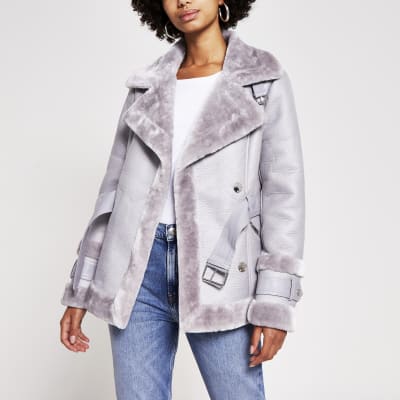 river island wrap coat