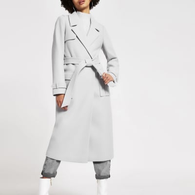 river island grey coat