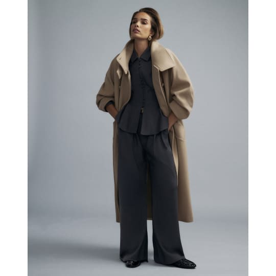 River Island Grey Belted Wide Leg Trousers