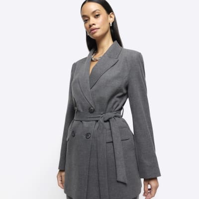 Belted hot sale wrap blazer