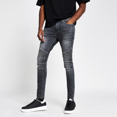 ripped jeans mens grey